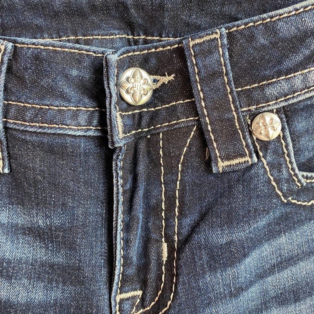 New Women's Jeans Sz 26 skinny cut Denim Embellished Pockets no size tag Miss Me - Picture 5 of 13